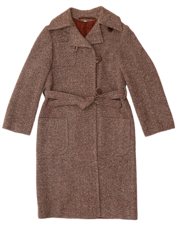 Abrigo vintage para mujer IT 42 Marrón medio moteado
