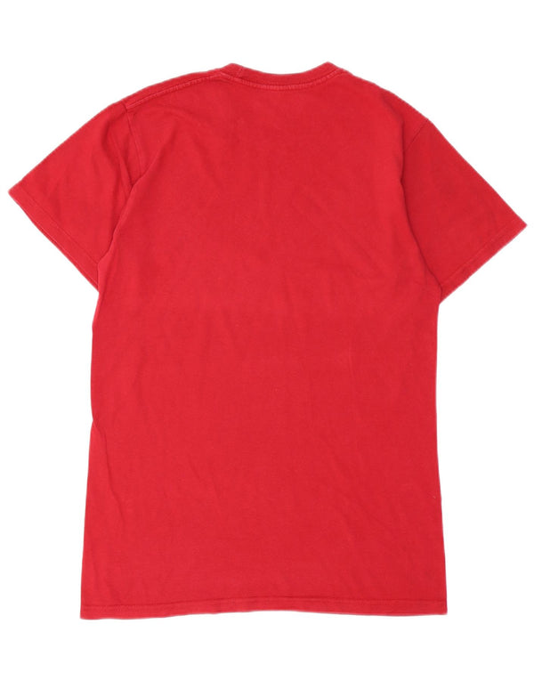 Hard Rock Cafe Mens Lisbon Graphic Camiseta Top Pequeño Algodón Rojo