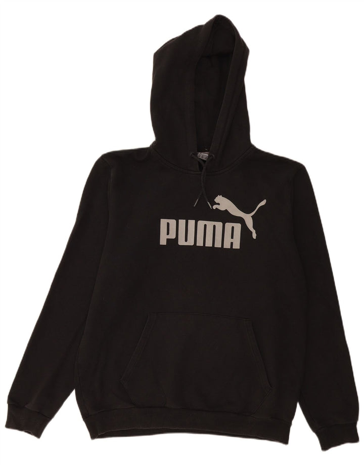 PUMA Jersey con capucha gráfica para mujer UK 14 Medium Black Cotton