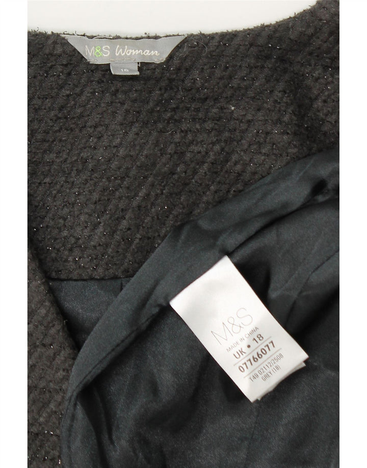 Marks & Spencer Abrigo abierto para mujer UK 40 XL Poliéster gris