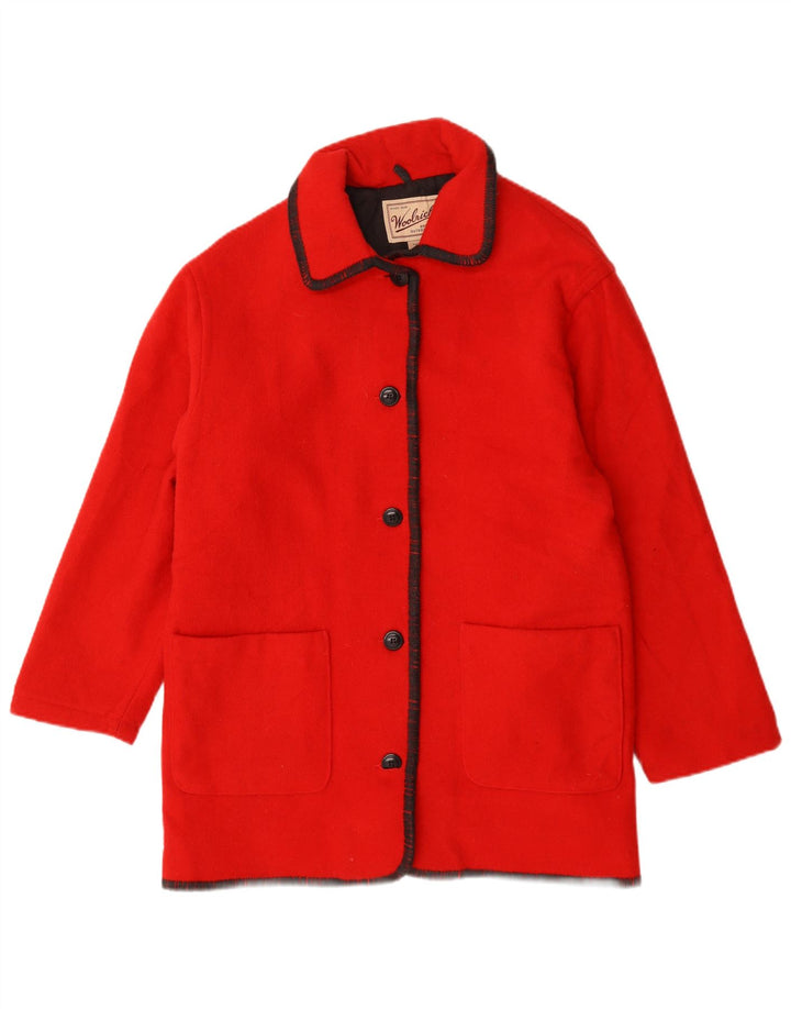 Woolrich Abrigo extragrande para mujer Reino Unido 14 Lana roja mediana