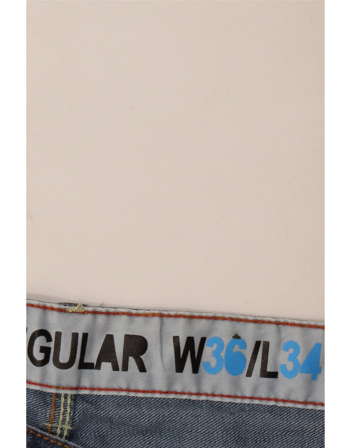 Fcuk Vaqueros rectos de corte regular para hombre W36 L34 Azul