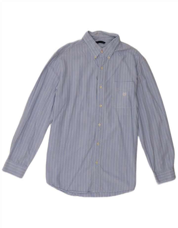 Chaps Camisa para hombre grande de algodón a rayas azules