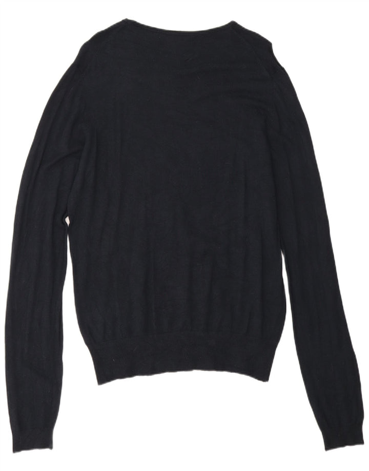 Zara Mens Boat Neck Jumper Sweater Grande Azul Marino