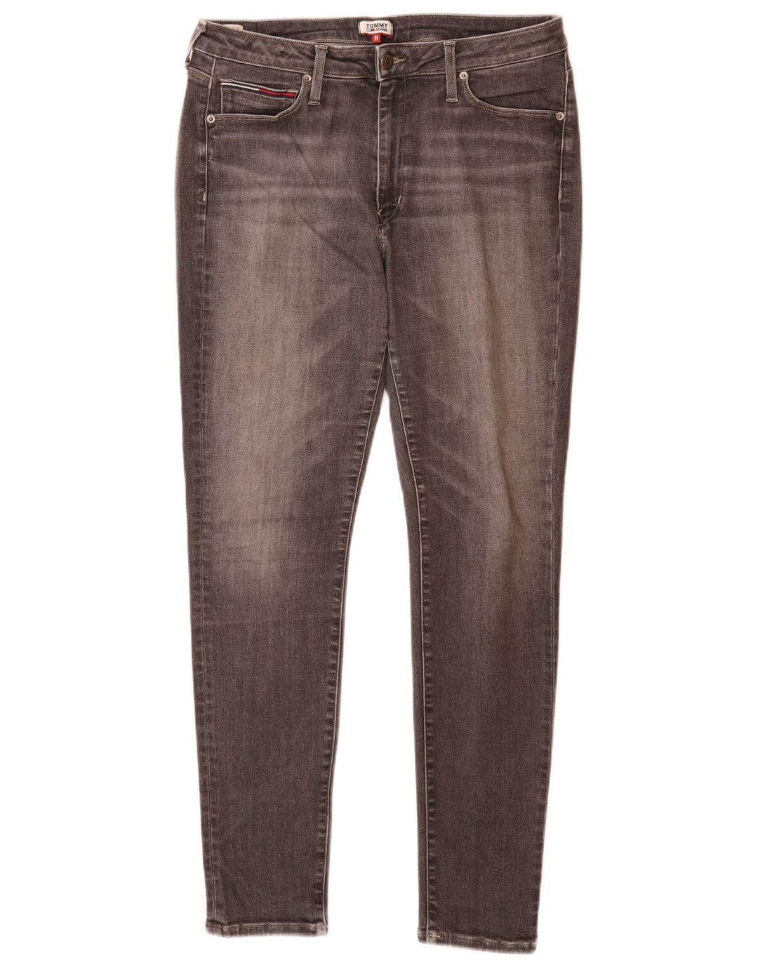 TOMMY HILFIGER Vaqueros pitillo para mujer W32 L30 Algodón gris