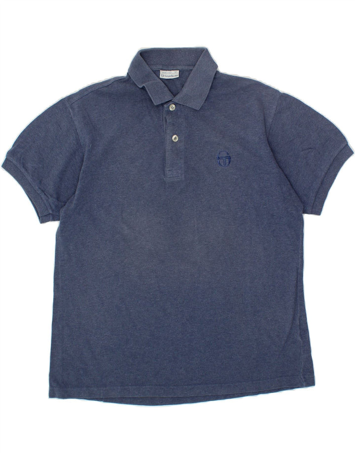 SERGIO TACCHINI Mens Polo Shirt Medium Blue Cotton Vintage Sergio Tacchini and Second-Hand Sergio Tacchini from Messina Hembry 