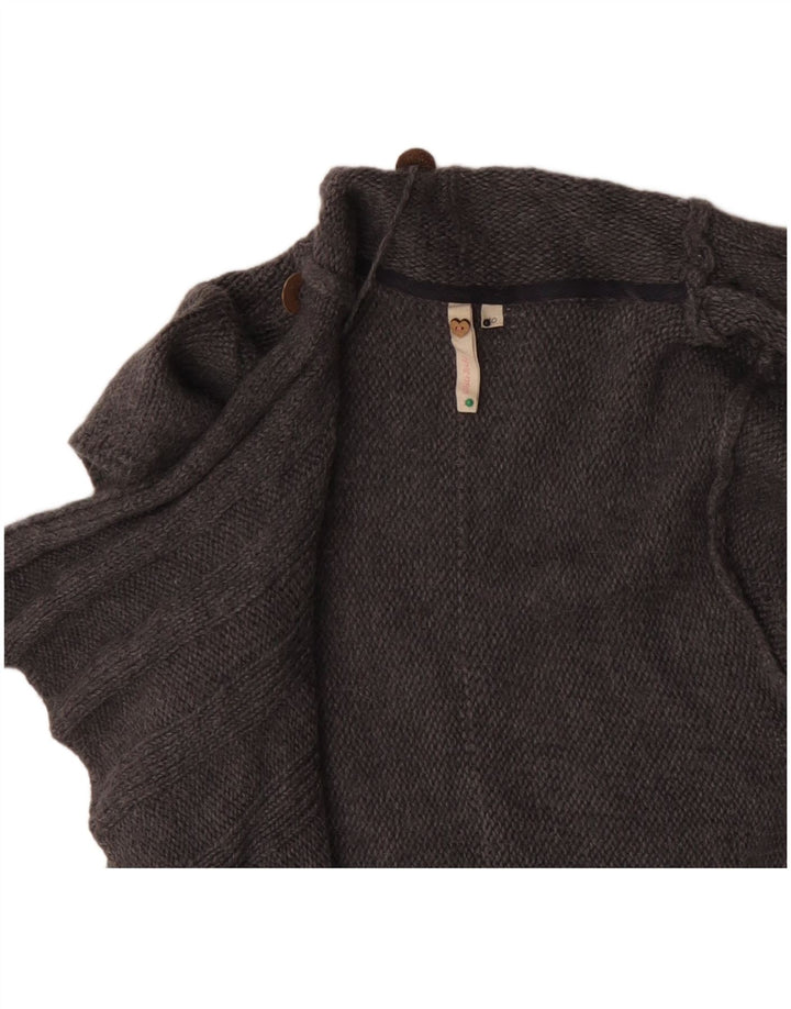 White Stuff Cárdigan abierto de manga corta para mujer, talla 40, talla pequeña, lana gris