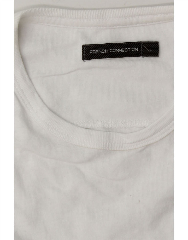 FRENCH CONNECTION Camiseta para hombre Top Grande Blanco