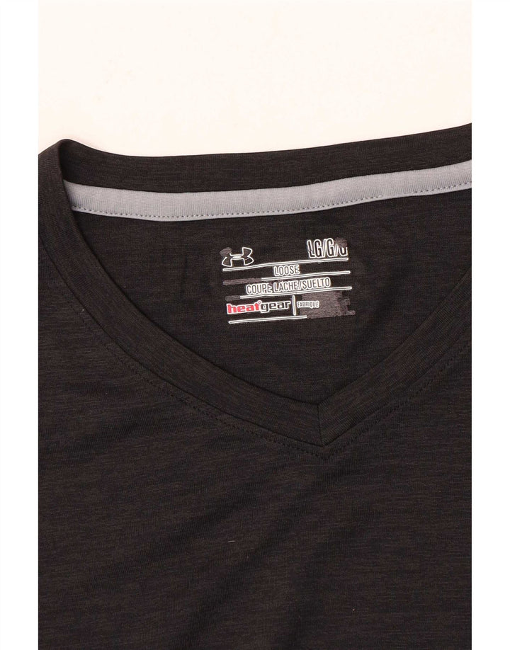 Under Armour Camiseta de manga corta para hombre, talla grande, color negro moteado
