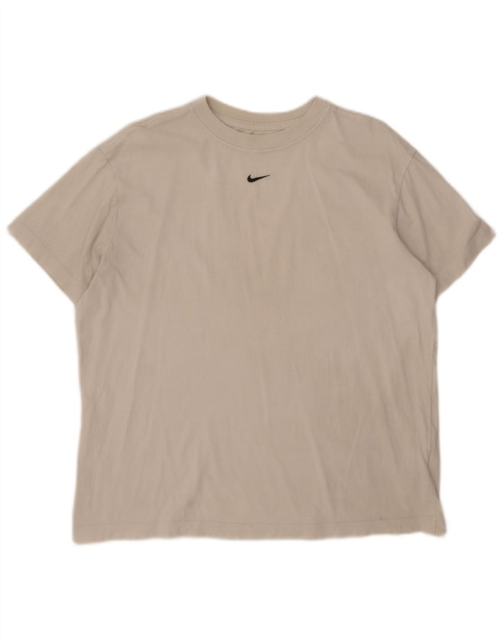Nike Camiseta holgada para hombre Top mediano de algodón blanco roto