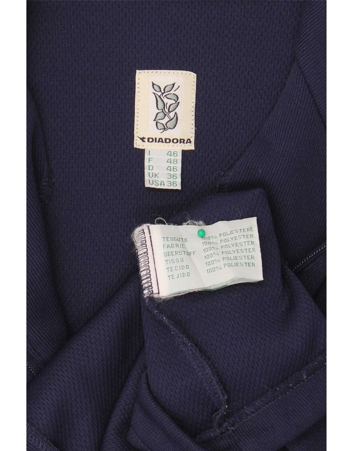 Diadora Mujer Chándal Top Chaqueta IT 46 Grande Azul Marino Poliéster Deportes