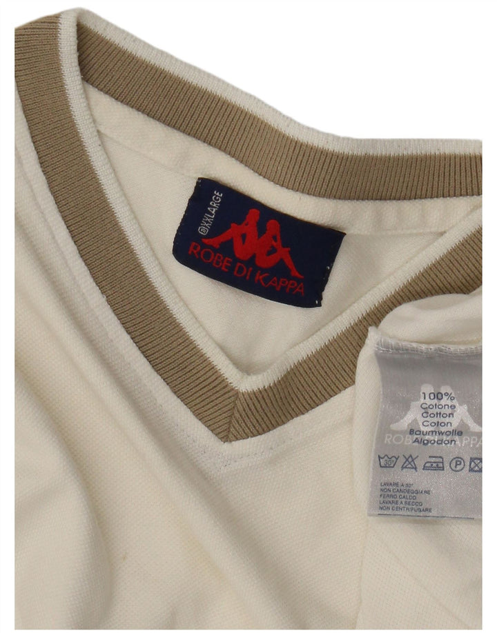 Kappa Camiseta Hombre Top 2XL Blanco Algodón