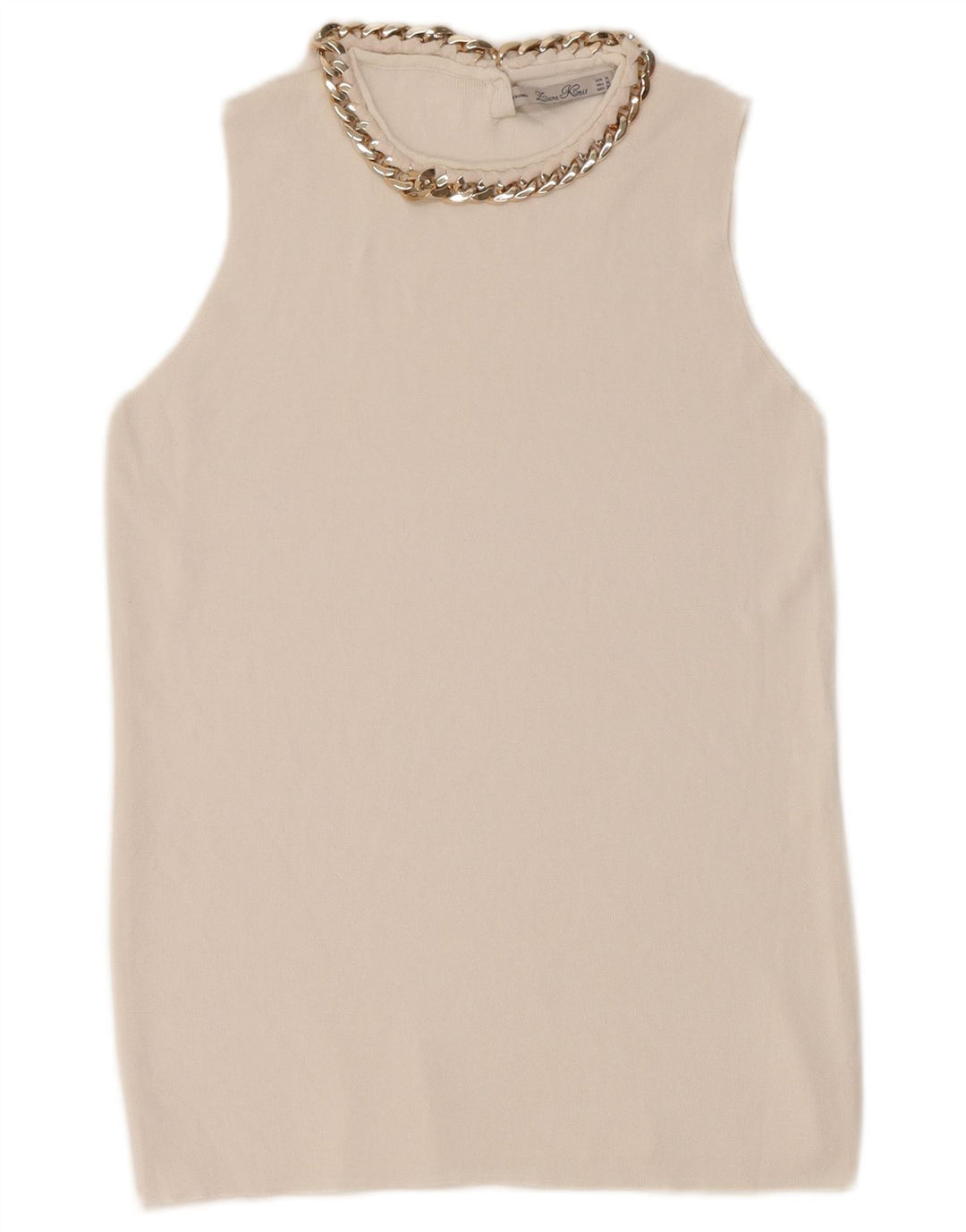 Zara Mujer Chaleco Top UK 12 Medium Blanco