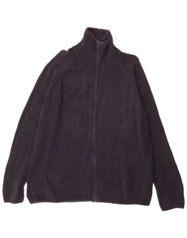 Zara Hombre Cárdigan Sueter XL Azul Marino Algodón