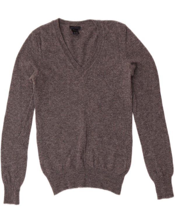 Gant Jersey con cuello en V para mujer UK 4 XS Lana de cordero moteada gris