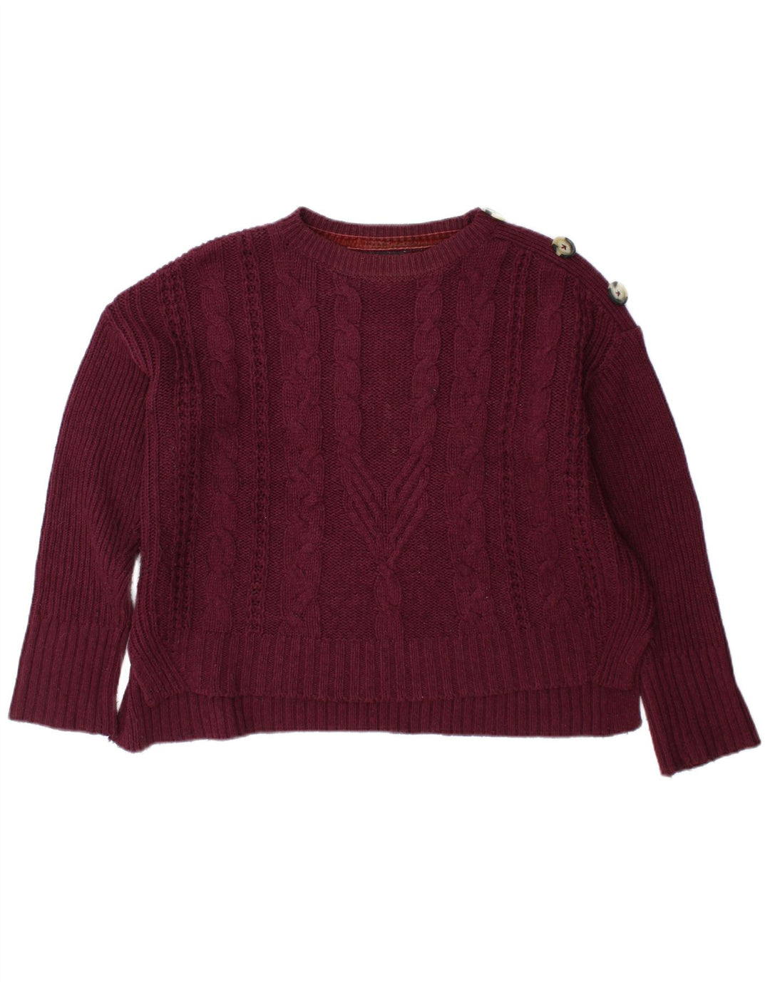 Marks & Spencer - Jersey de cuello redondo para mujer, talla 40, tamaño mediano, color burdeos
