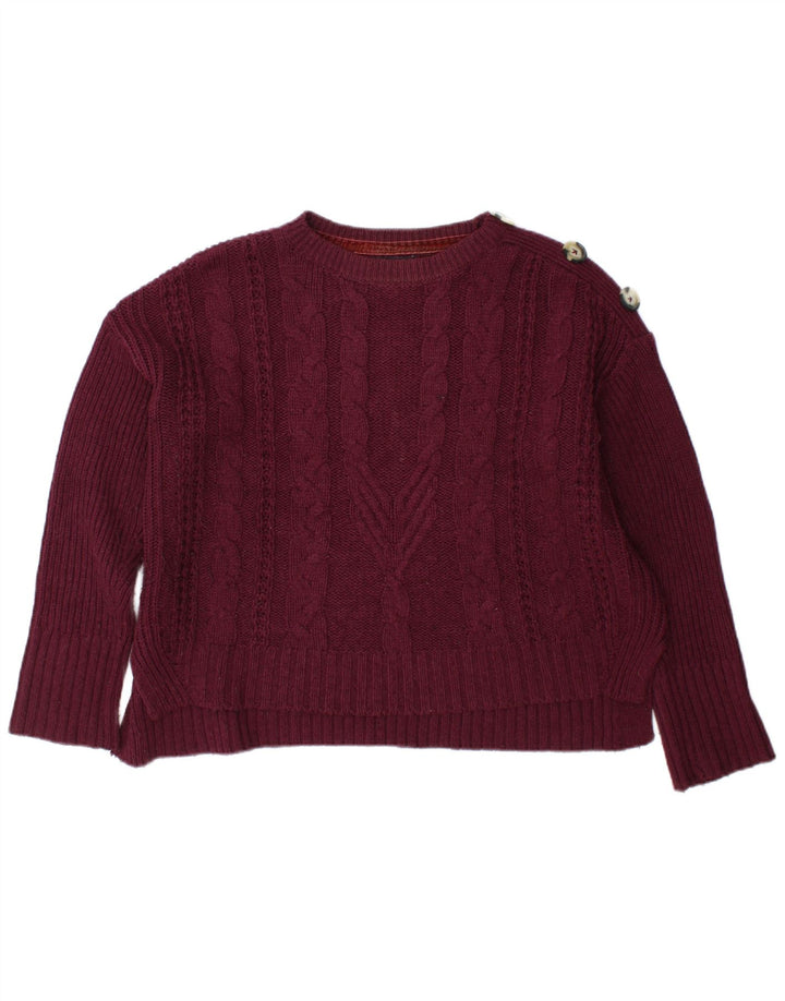 Marks & Spencer - Jersey de cuello redondo para mujer, talla 40, tamaño mediano, color burdeos