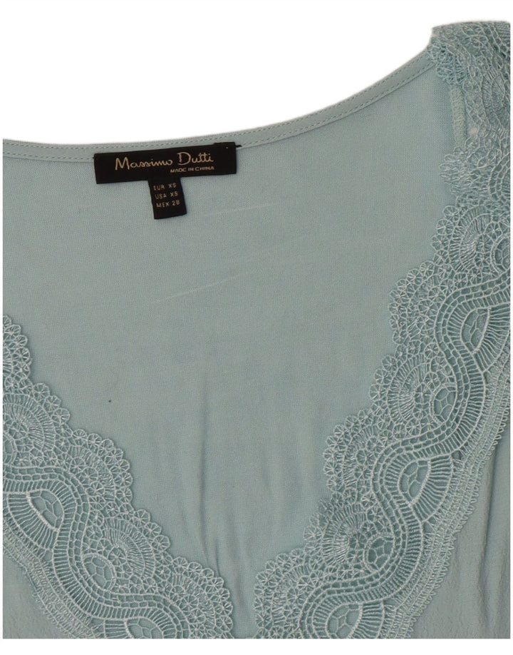 Massimo Dutti Blusa Sin Mangas Mujer UK 6 XS Azul