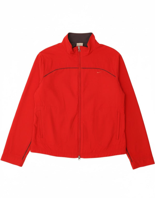 NIKE Chaqueta de chándal para mujer UK 10/12 Medium Red Nylon