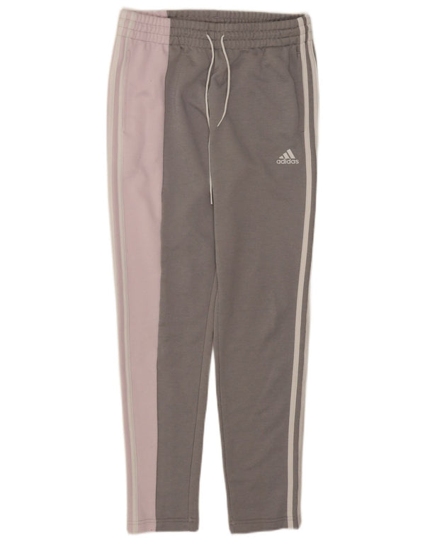 Adidas Pantalones de chándal para mujer UK 8/10 Small Gris Colorblock Poliéster