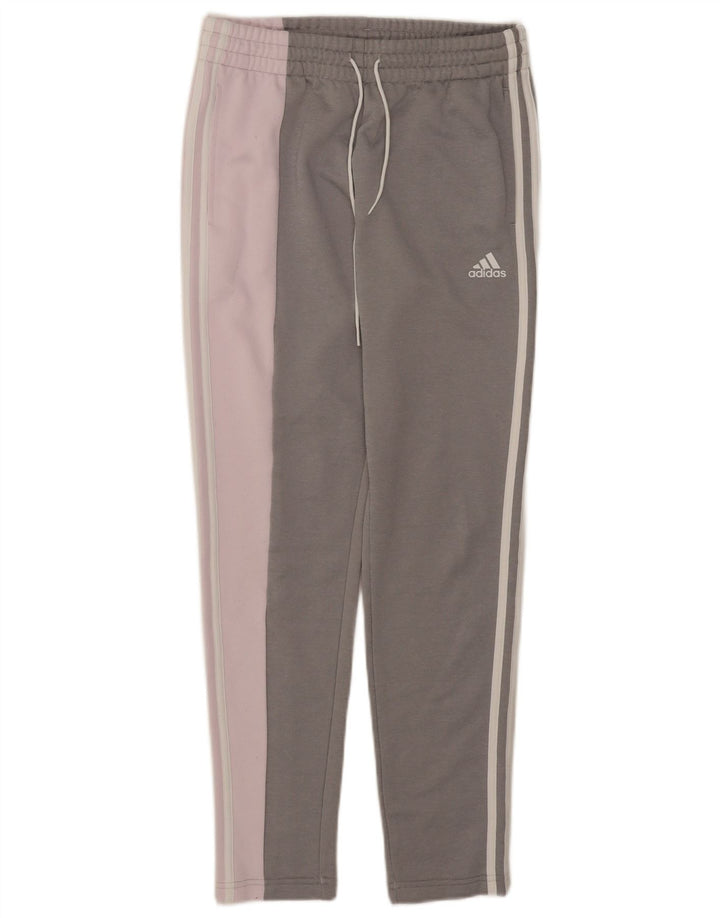 Adidas Pantalones de chándal para mujer UK 8/10 Small Gris Colorblock Poliéster