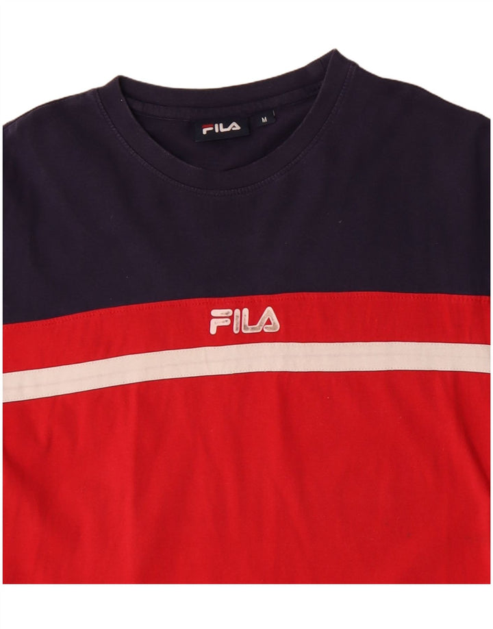 Fila Hombre Camiseta Gráfica Top Medium Rojo Colorblock Algodón