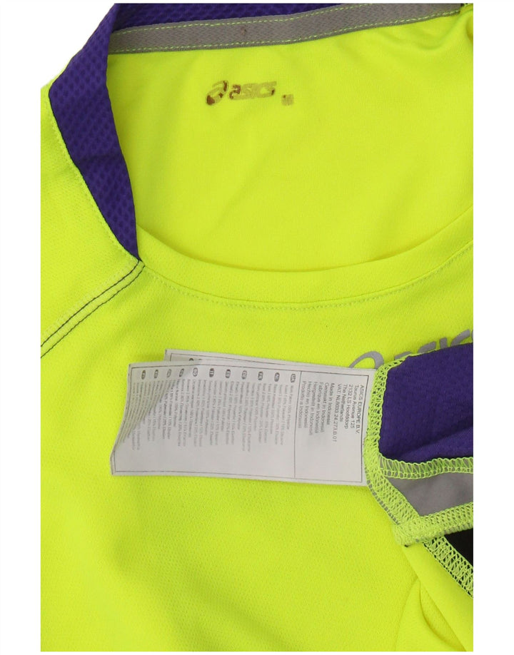 ASICS Hombre Chaleco Top Pequeño Amarillo Colorblock Poliéster