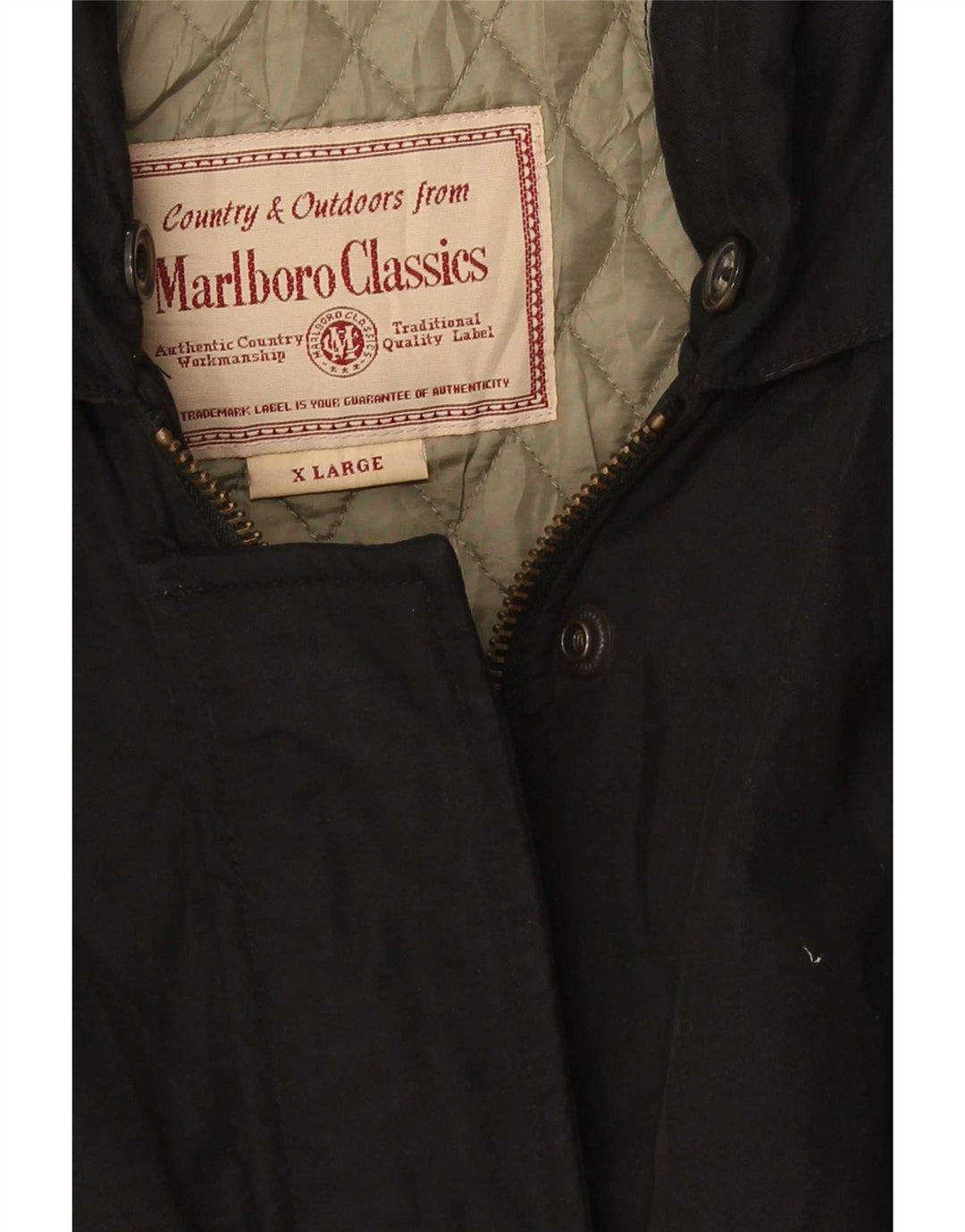 Marlboro Classics Abrigo acolchado con capucha para mujer UK 40 XL Negro