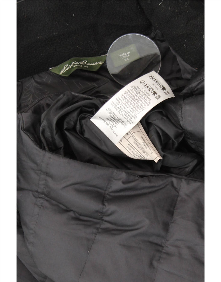 EDDIE BAUER Abrigo acolchado con capucha de gran tamaño para mujer UK 6 XS Poliéster negro