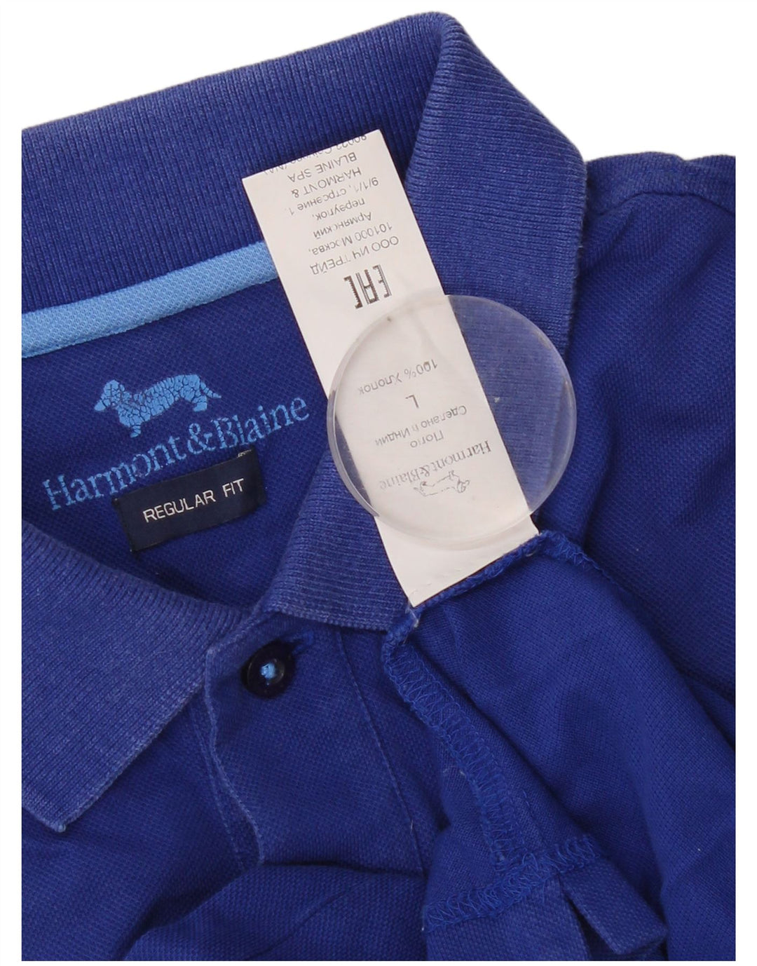 Harmont & Blaine Polo de ajuste regular para hombre, talla grande, azul