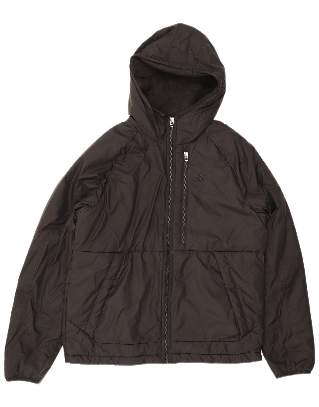 NIKE Chaqueta cortavientos con capucha Therma-Fit para hombre UK 38 Medium Black