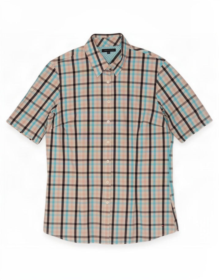 Tommy Hilfiger Camisa de manga corta para mujer US 8 Medium Multicolor Gingham