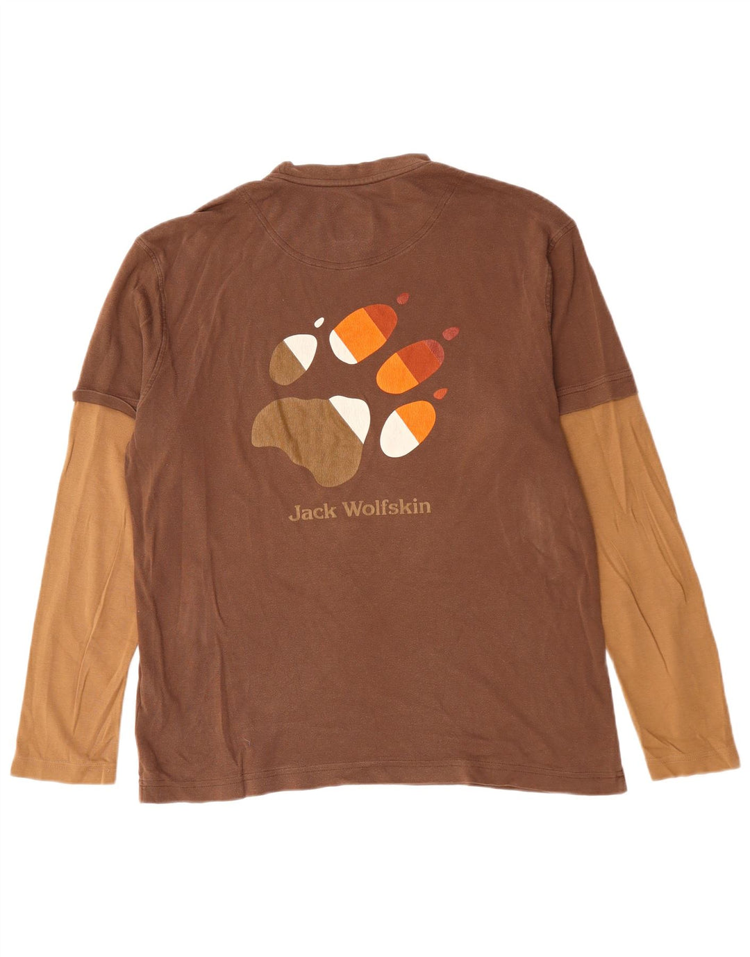 JACK WOLFSKIN Camiseta gráfica para hombre de manga larga UK 40/42 Large Brown