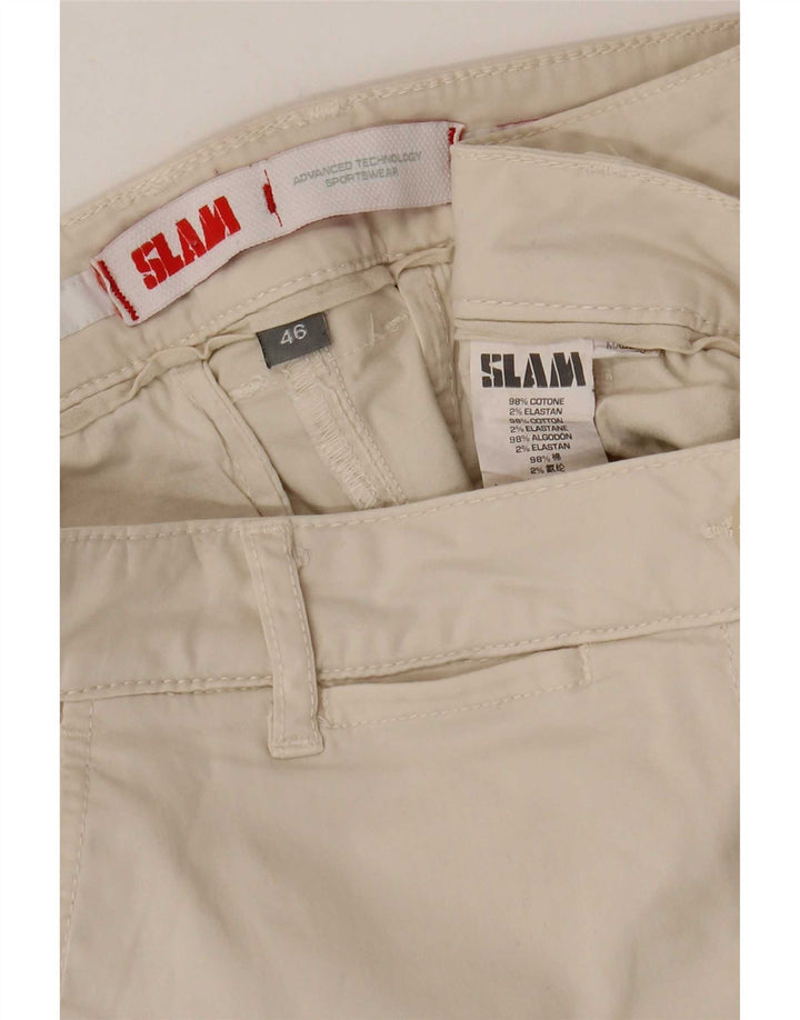 Slam Pantalones cortos chinos para mujer IT 46 Large W32 Algodón beige