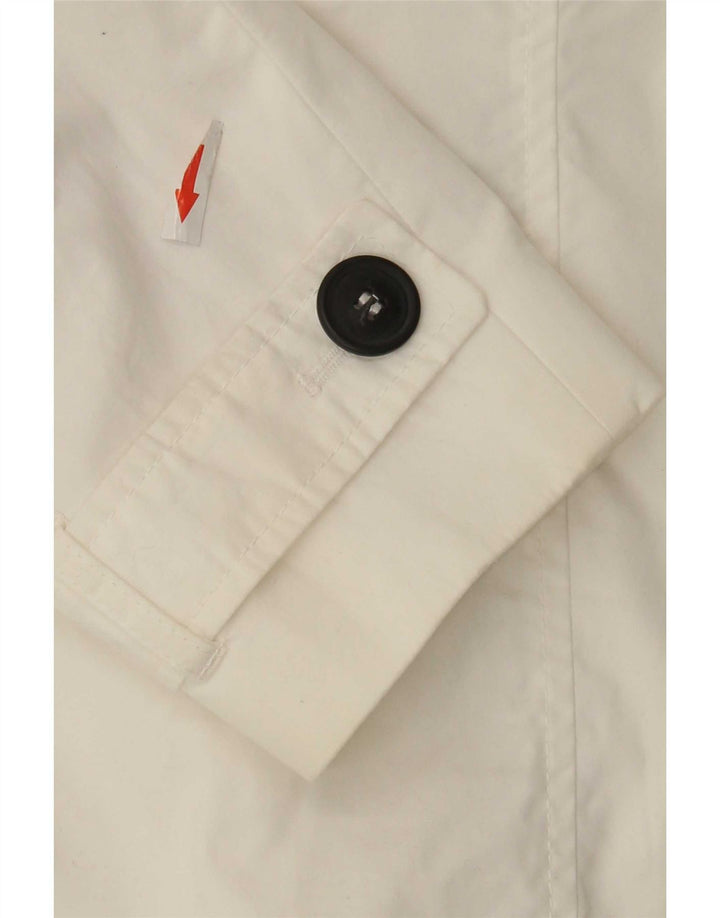 Marks & Spencer Gabardina corta para mujer UK 46 Grande Algodón blanco