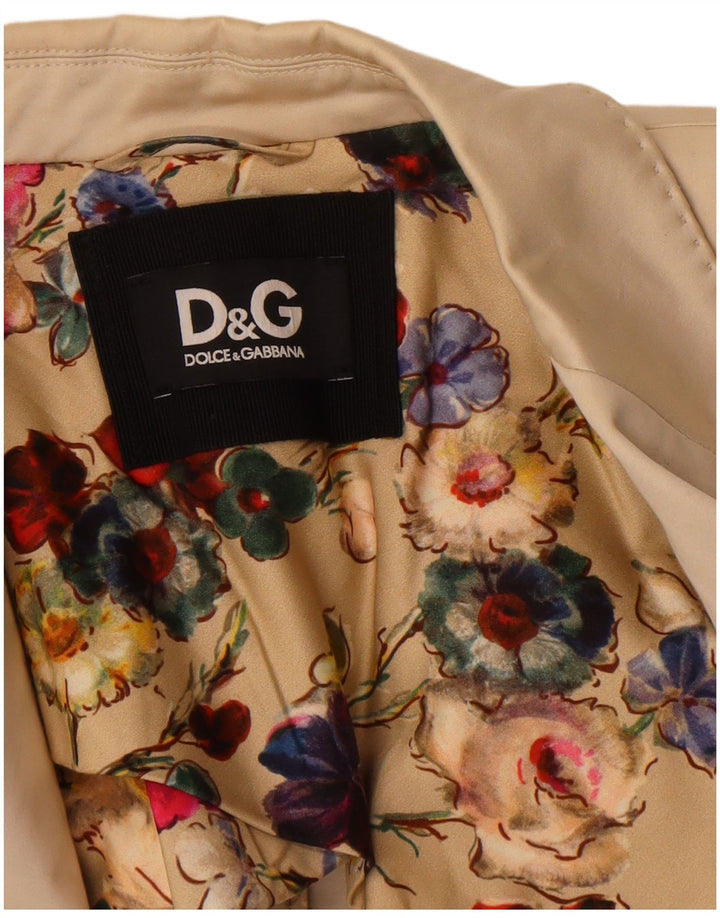Dolce & Gabbana Chaqueta tipo blazer de 2 botones para mujer IT 46 Large Beige Classic