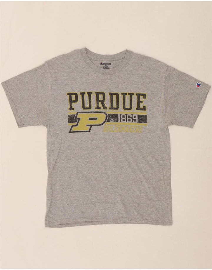 CHAMPION Mens Purdue Graphic T-Shirt Top Medium Grey Cotton Vintage Champion and Second-Hand Champion from Messina Hembry 