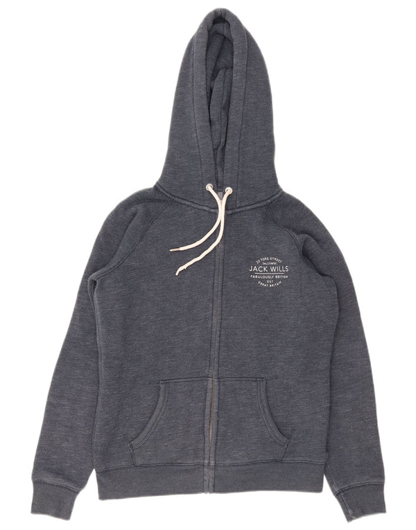 Jack Wills Sudadera con capucha y cremallera para mujer UK 12 Medium Azul marino Algodón