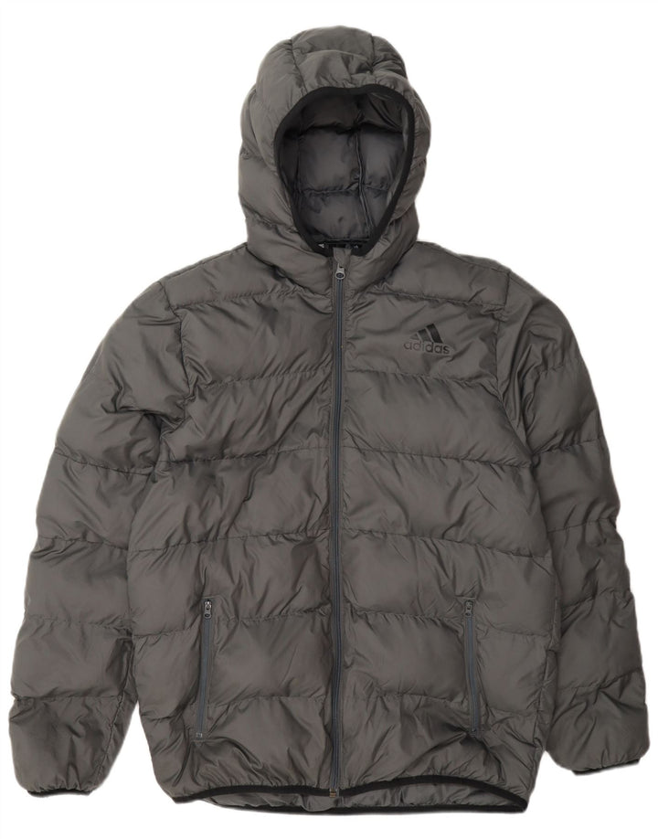 Adidas Chaqueta acolchada con capucha para niño 15-16 años Gris Poliéster