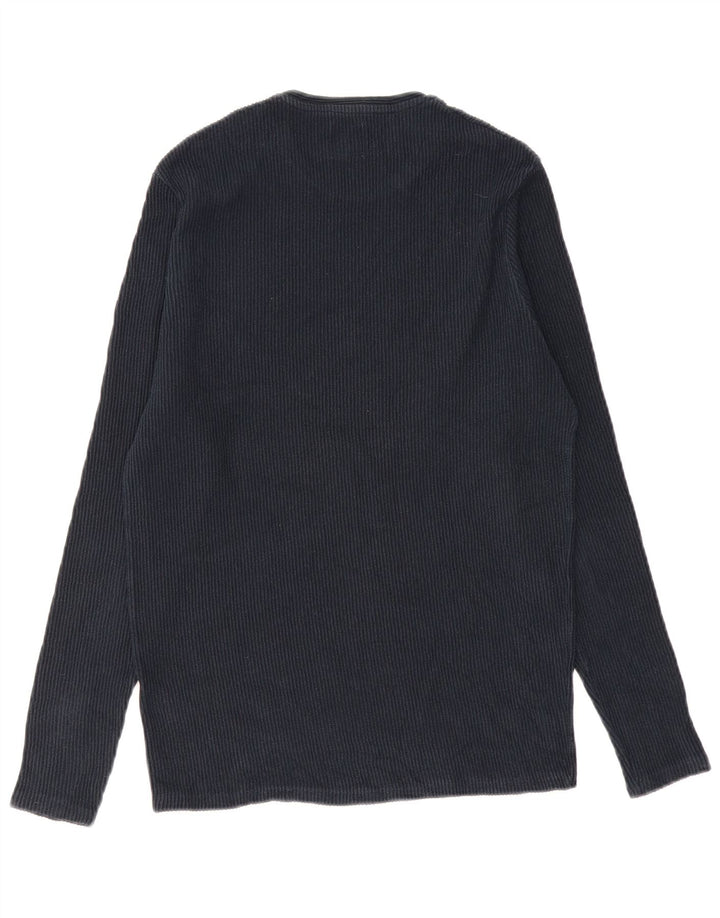 Zara Hombre Top Manga Larga Medio Azul Marino