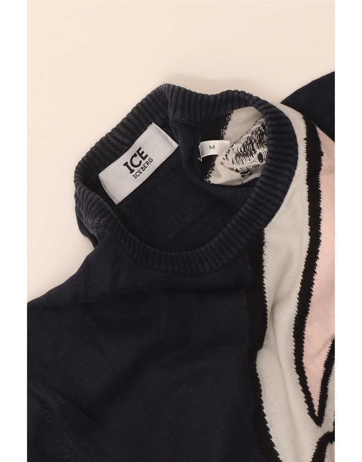 Iceberg - Jersey de cuello redondo con gráfico de Bugs Bunny para hombre, color azul marino mediano