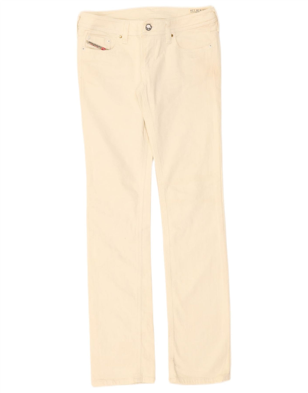 Diesel Mujer Lowky Slim Jeans W30 L34 Algodón Blanco Roto
