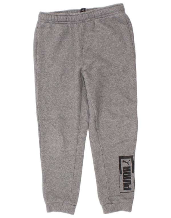 Puma Pantalones de chándal con gráfico para niños, 7-8 años, gris