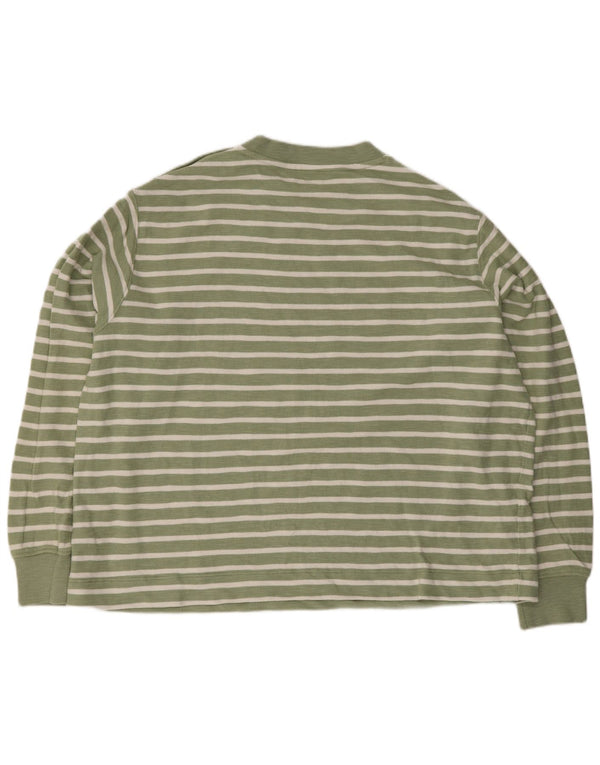 Marks & Spencer Top corto para mujer de manga larga UK 46 Grande Verde Rayas
