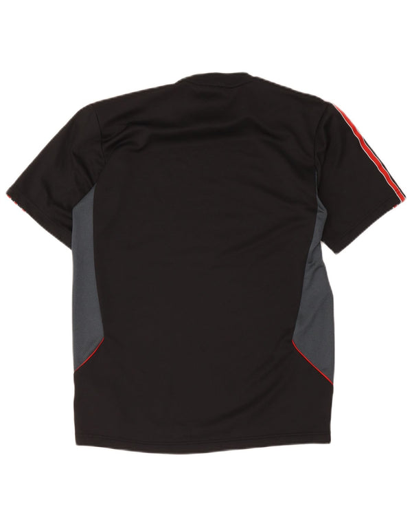 Adidas Hombre Climalite Camiseta Top Pequeño Negro Colorblock Poliéster
