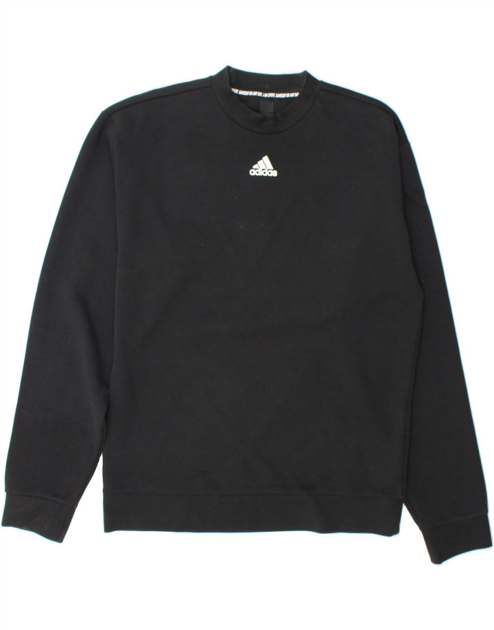 ADIDAS Mens Sweatshirt Jumper Small Black Cotton Vintage Adidas and Second-Hand Adidas from Messina Hembry 