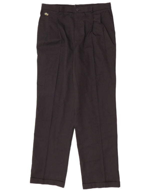 Lacoste Pantalones casuales regulares para hombre talla 46 grande W32 L31 algodón negro