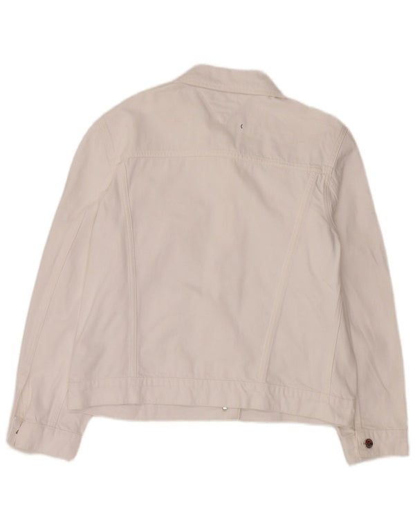 Tommy Hilfiger Chaqueta vaquera para mujer US 12 Grande Algodón blanco