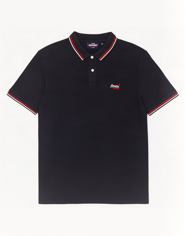 Superdry Polo Hombre XL Algodón A Rayas Azul Marino