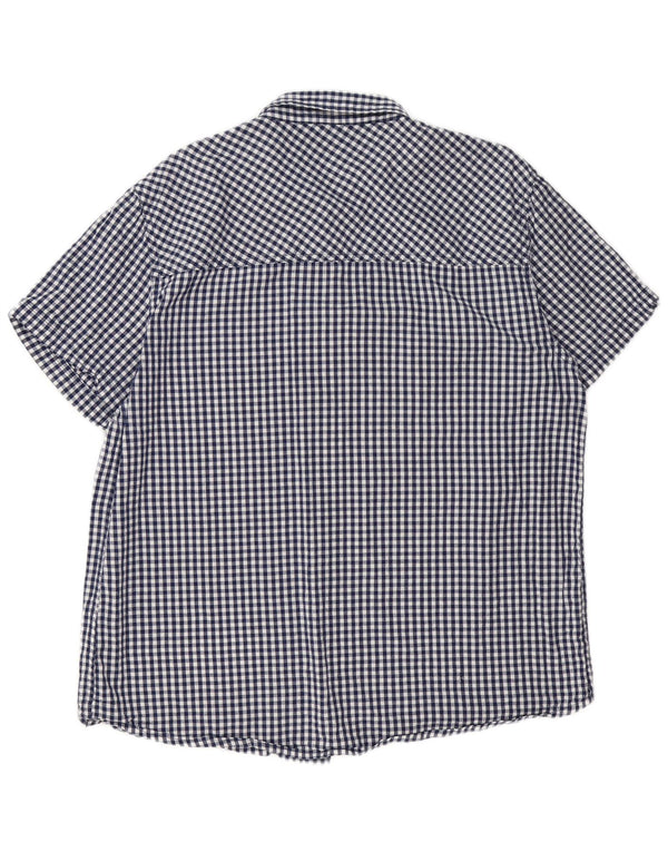 Camisa de manga corta para hombre Mountain Warehouse 2XL Algodón a cuadros azul marino